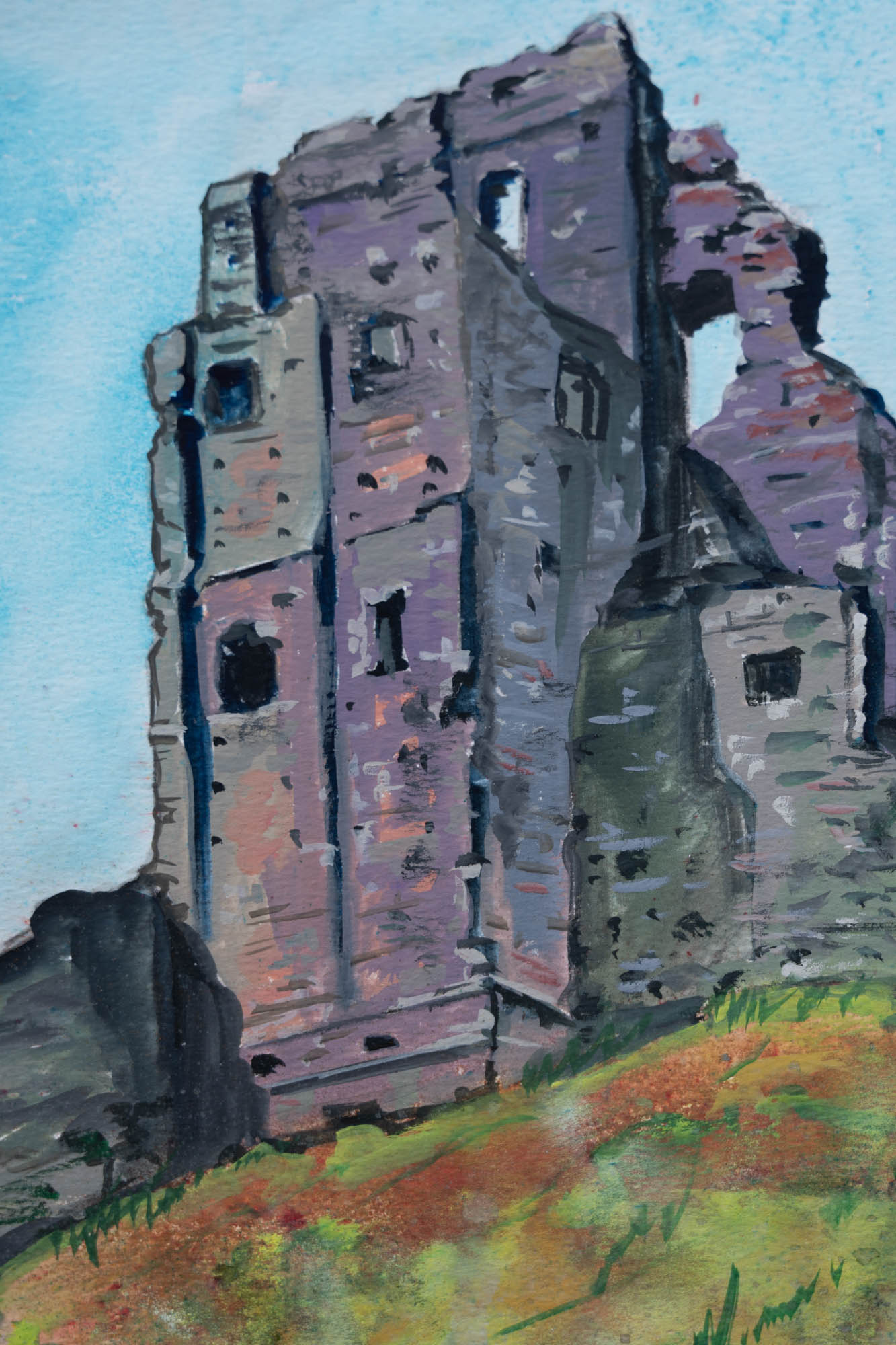 Corfe Castle painting