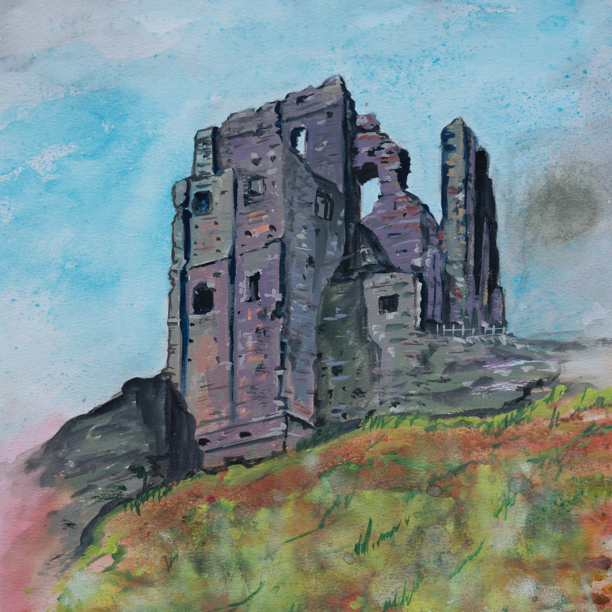 Corfe Castle painting