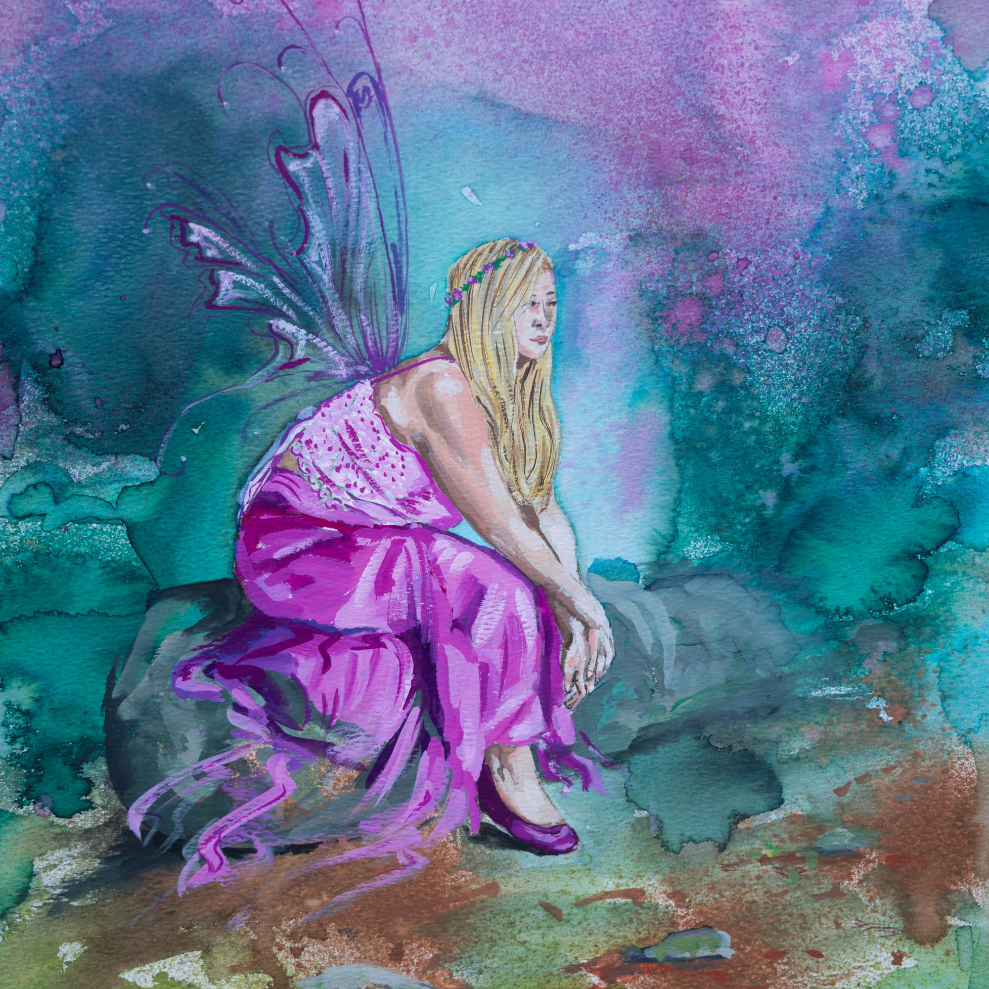 pink fairy painting