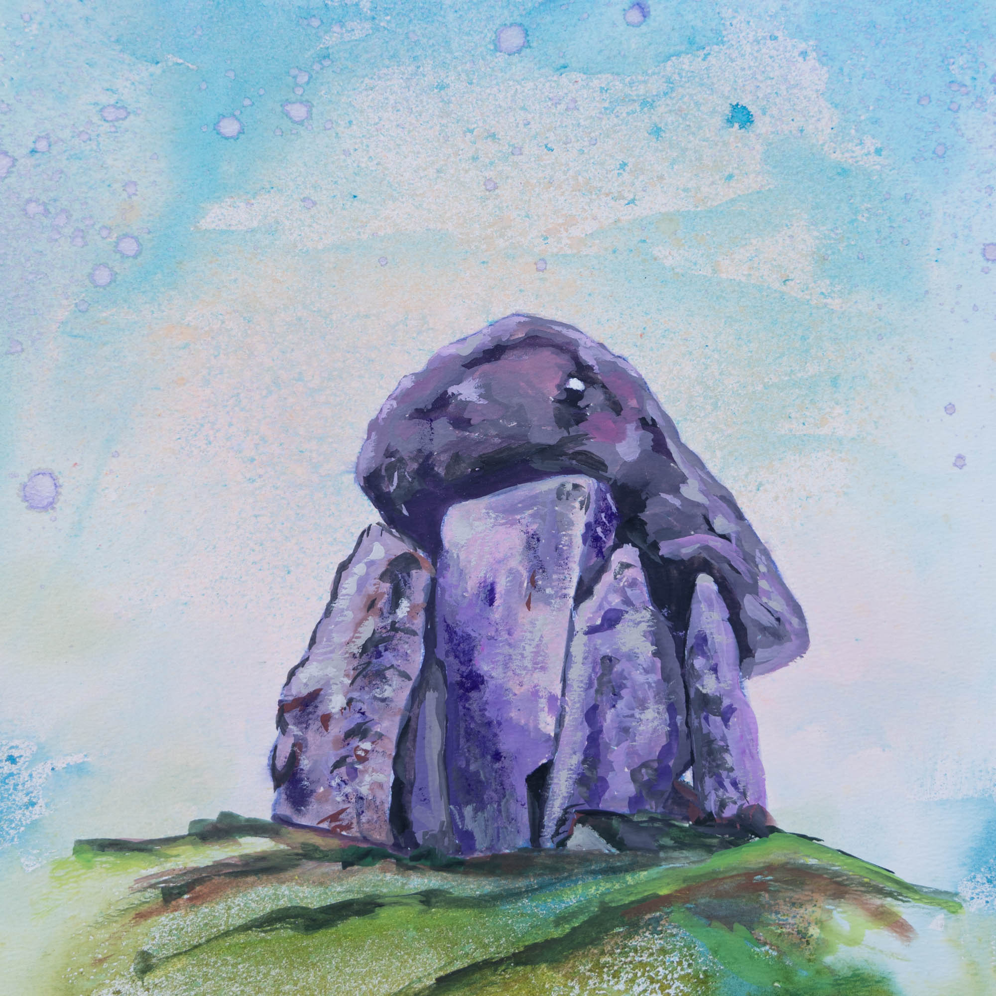 Trethevy Quoit painting