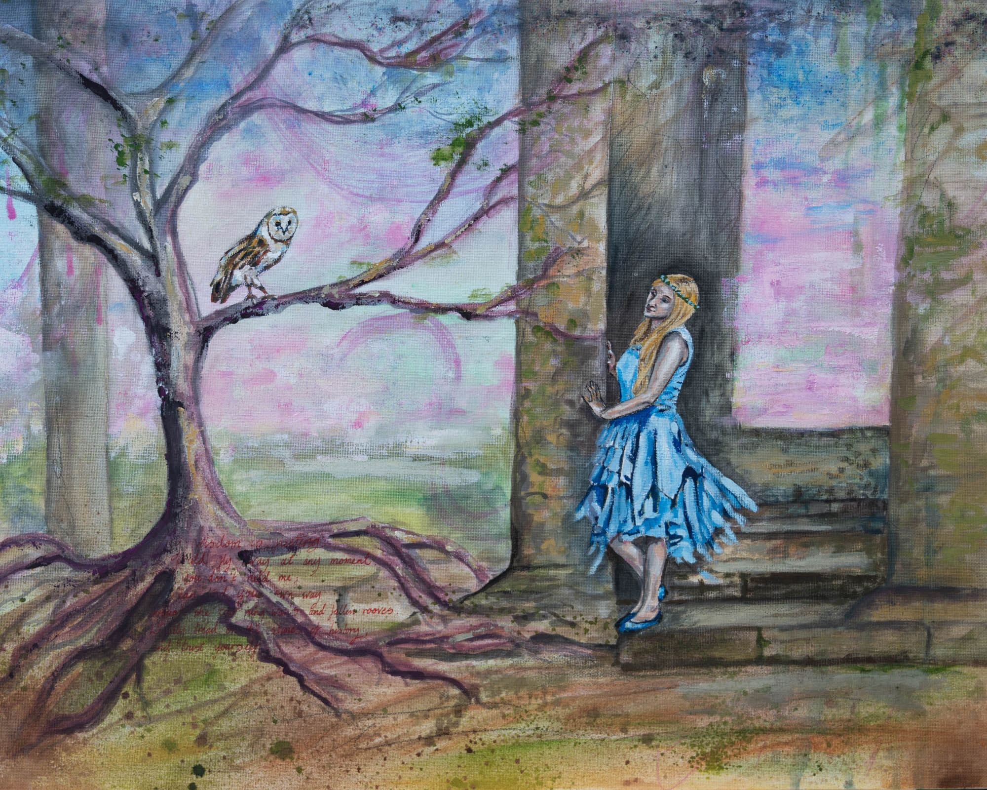 Fairytale art with owl