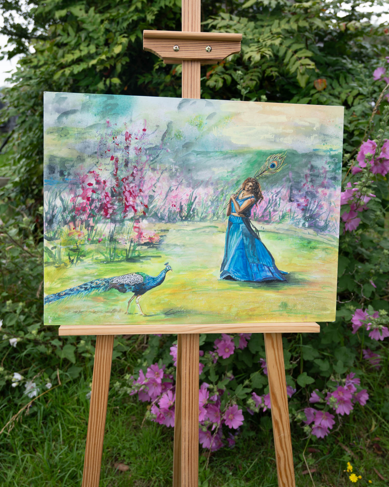 Fairytale painting with peacock