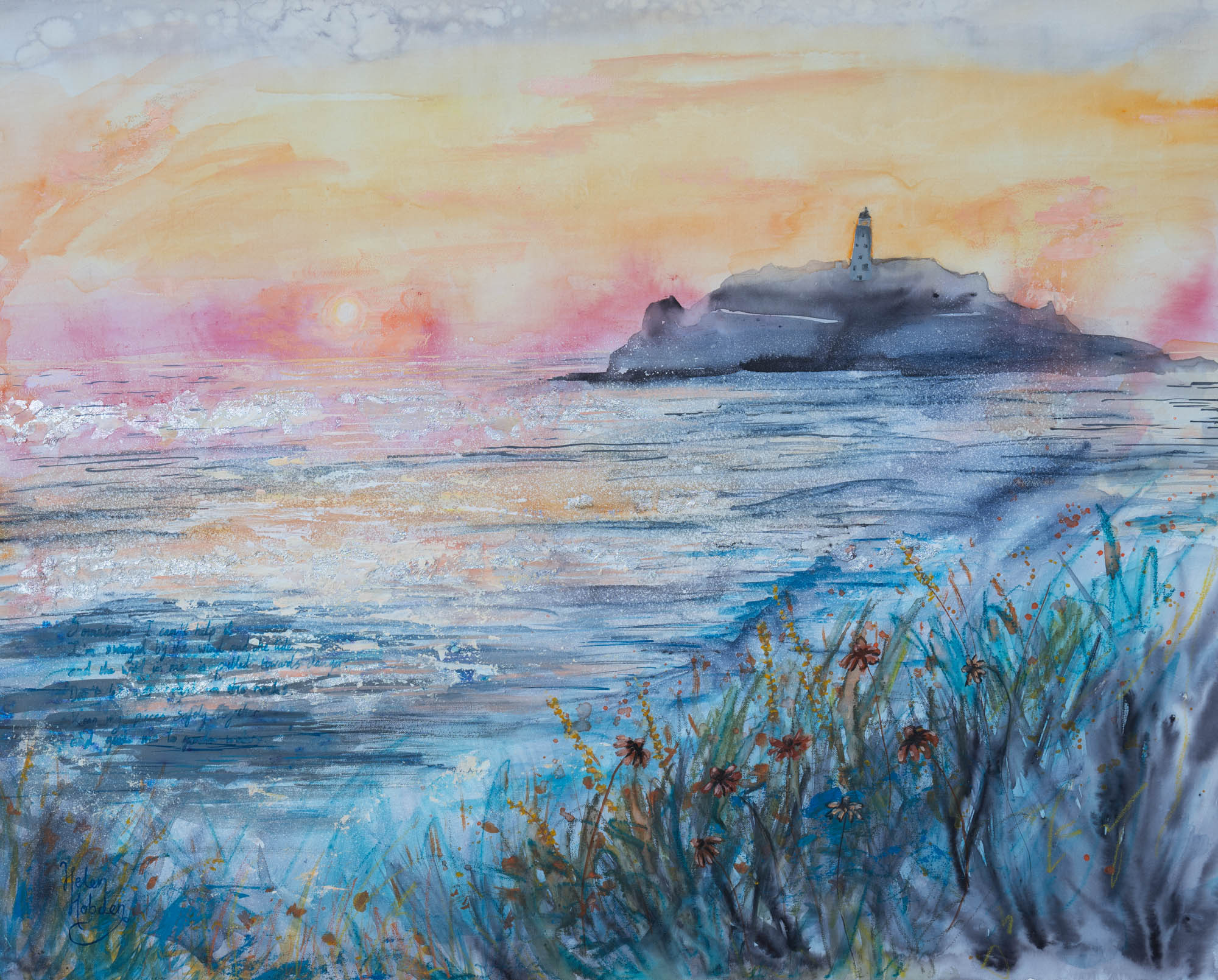 painting of Godrevy lighthouse