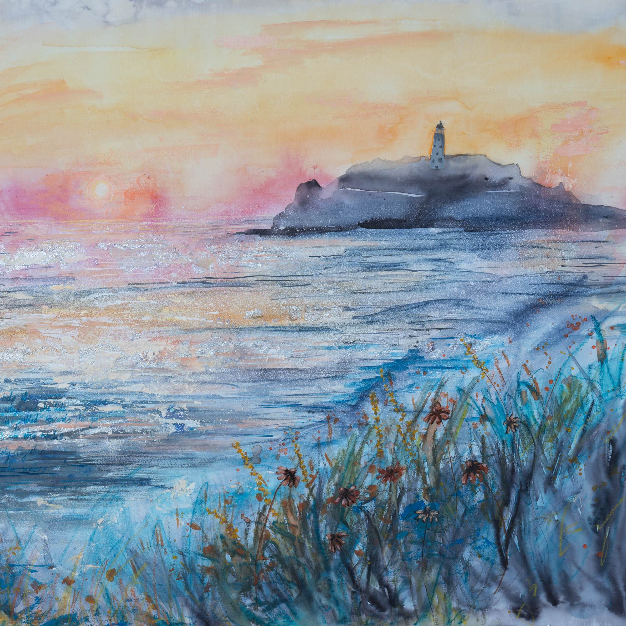 Godrevy lighthouse painting