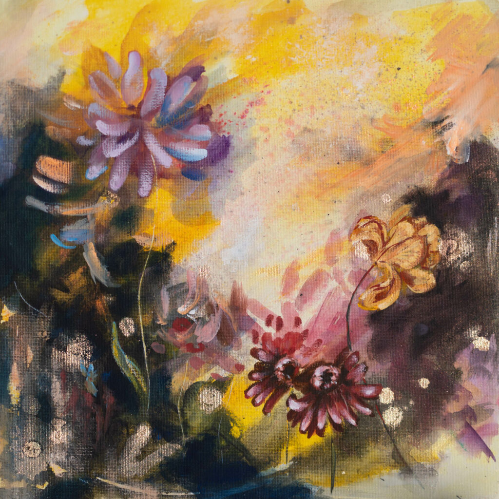 Abstract floral painting
