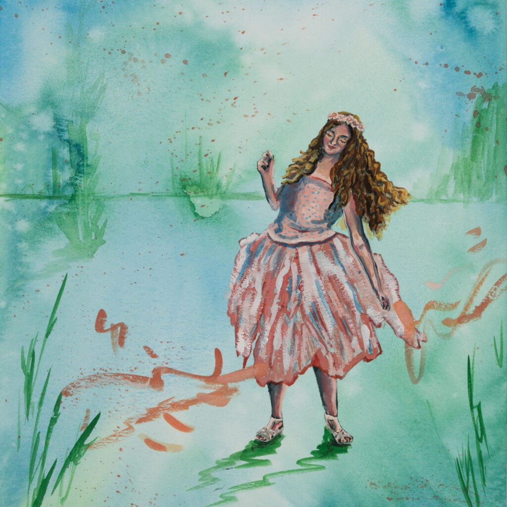 Painting of a woman in a pink tutu